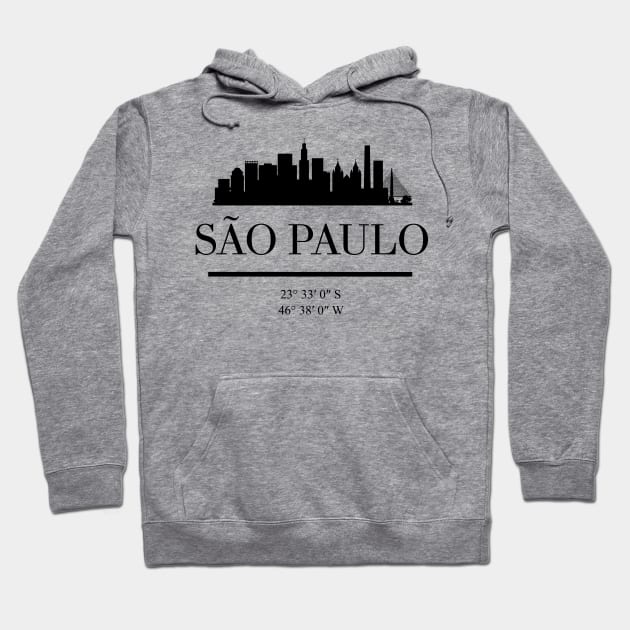 SAO PAULO BRAZIL BLACK SILHOUETTE SKYLINE ART Hoodie by deificusArt